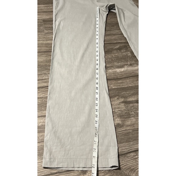 Eileen Fisher Linen Blend Straight Leg Light Gray Trouser Style Pant SZ 8, 31x32 - Picture 9 of 11